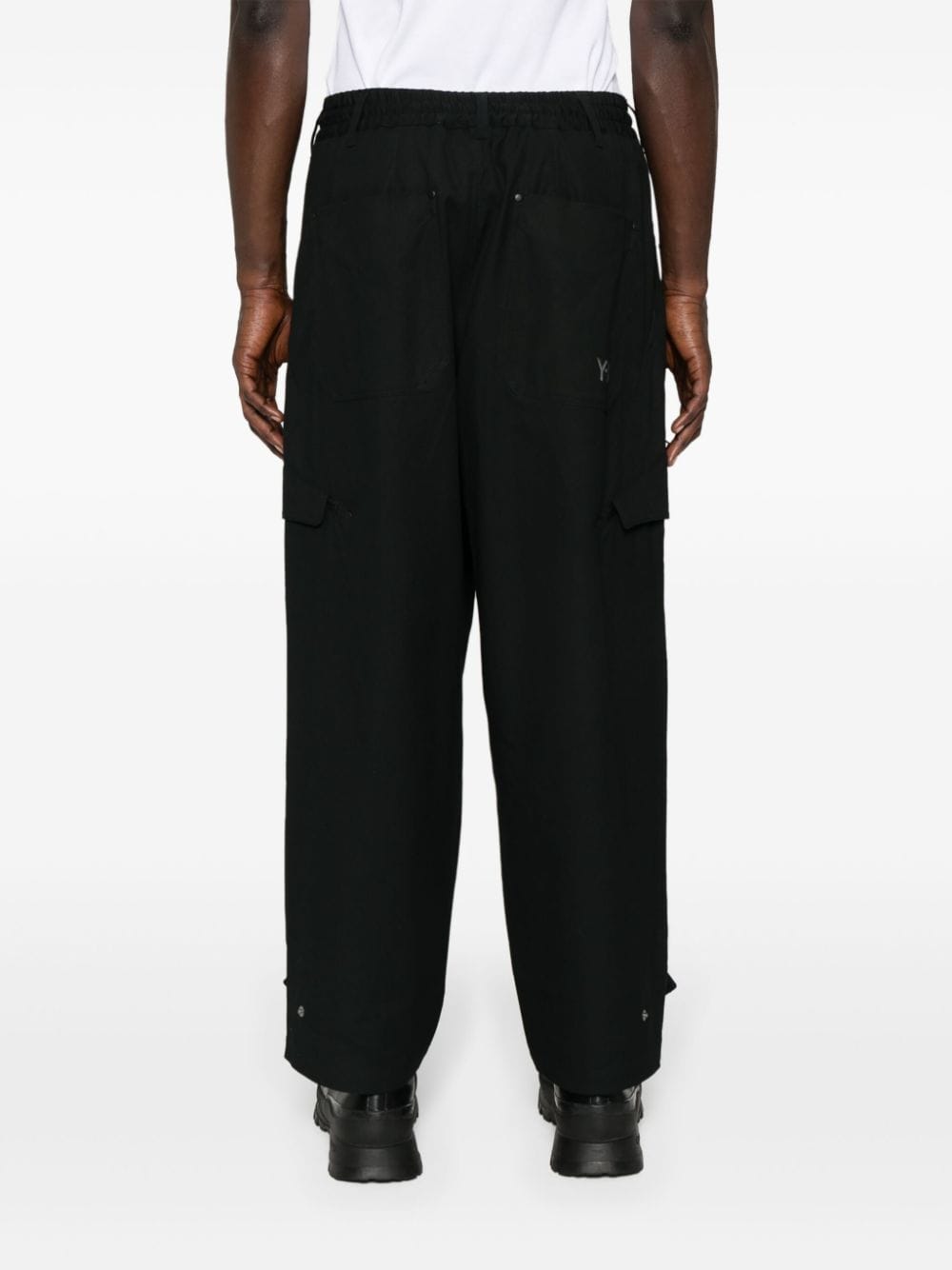 Shop Y-3 Workwear Cargo Trousers In Black