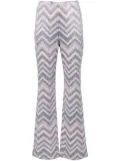 Missoni sequinned zigzag-woven flared trousers - Green