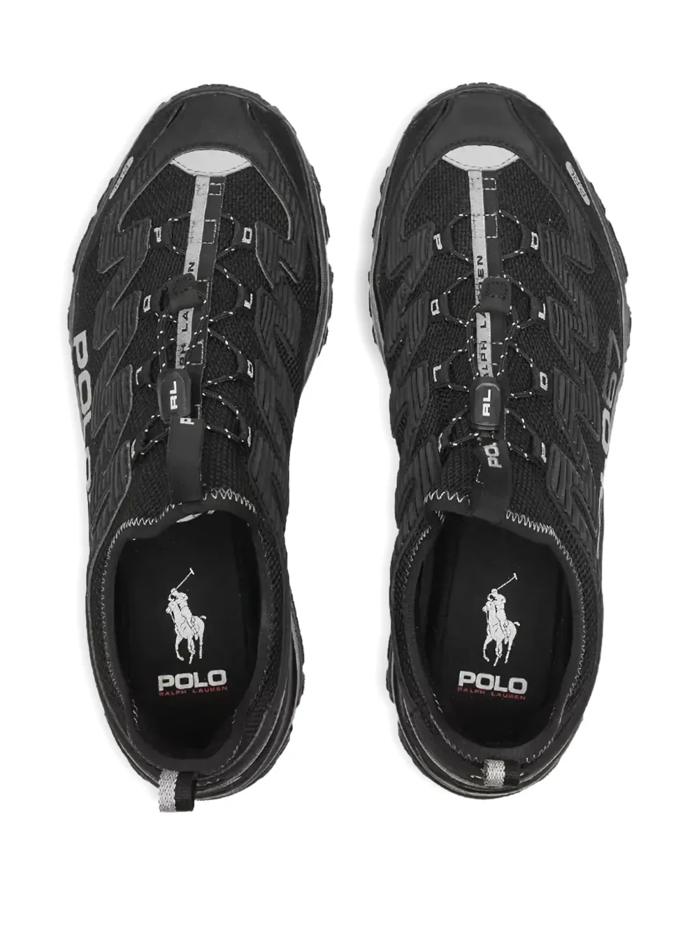 Polo Ralph Lauren Pull-tab Mesh Trainers In Black