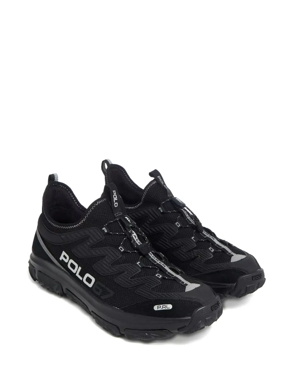 Polo Ralph Lauren Pull-tab Mesh Trainers In Black