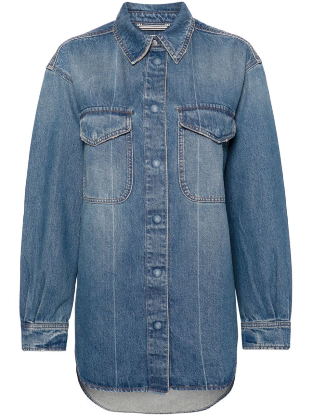Shop Closed Stud-fastening Denim Shirt Jacket In Blue
