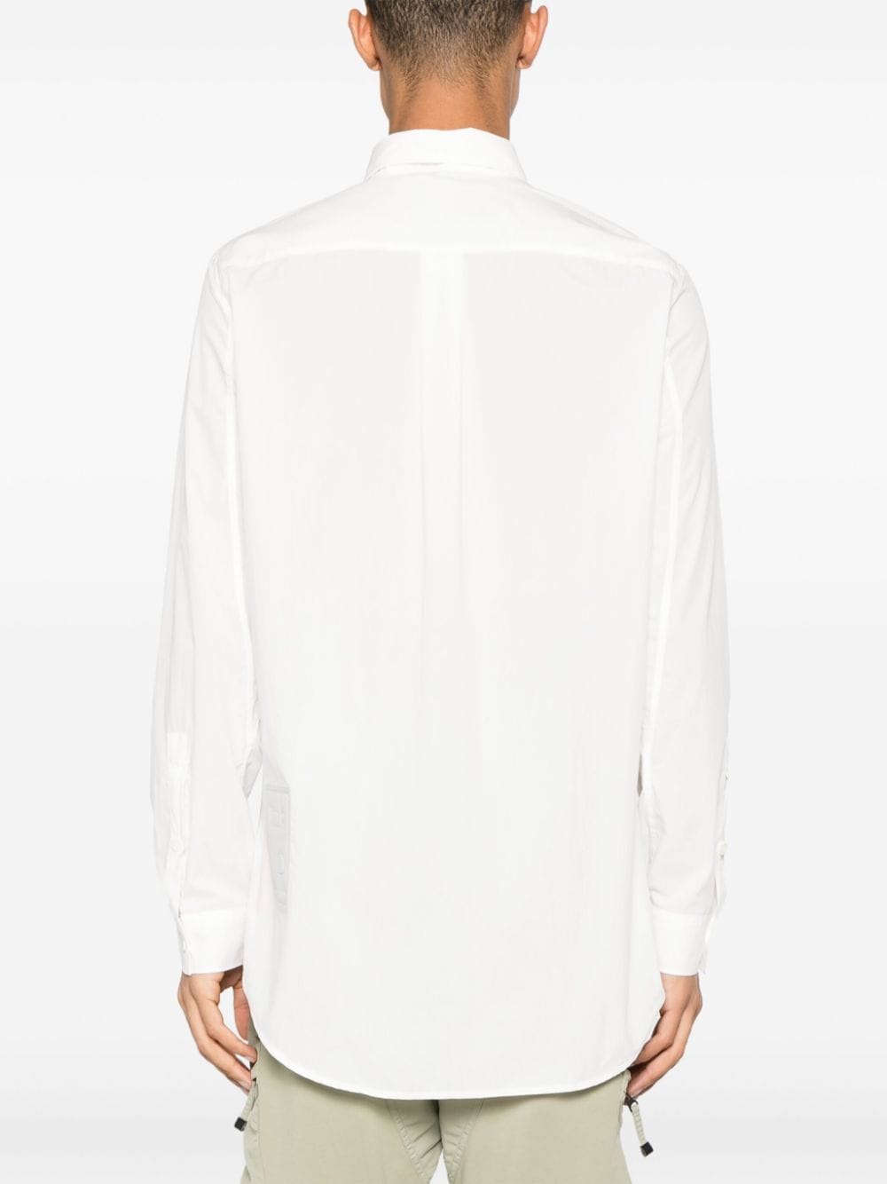 Shop Ten C Classic-collar Poplin Shirt In White