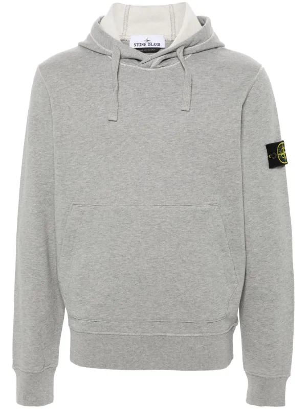 Stone island grey hooded sweatshirt deals