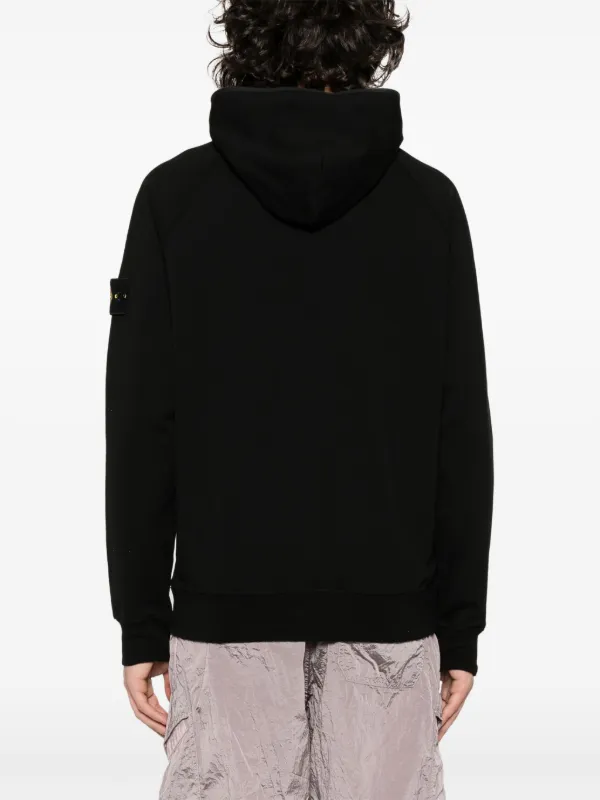 Stone Island Compass motif Hoodie Black FARFETCH OM