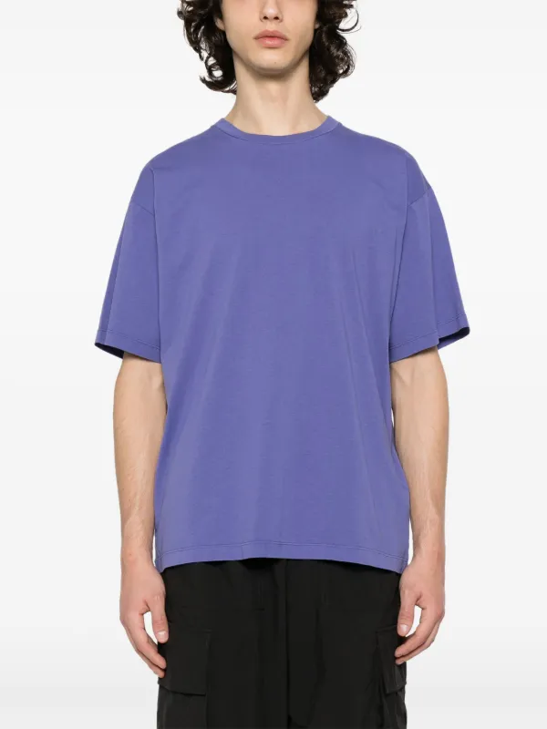 Stone Island logo-print Cotton T-shirt Purple FARFETCH BE