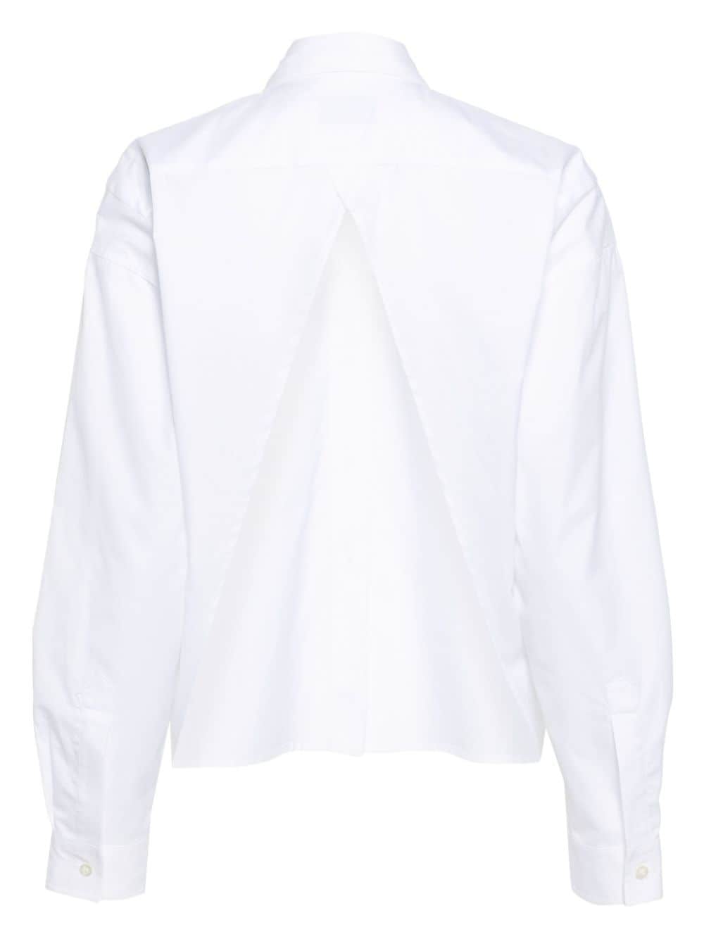 Shop Laneus Open-back Cotton Shirt In White