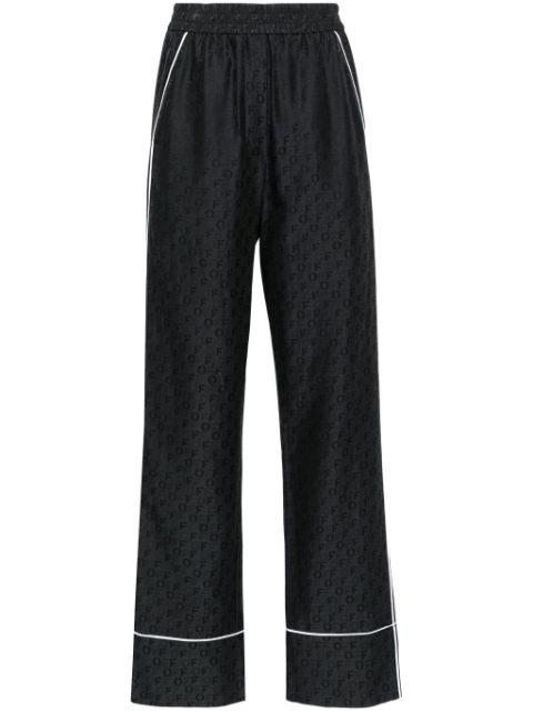 Off-White logo-jacquard straight-leg trousers Women