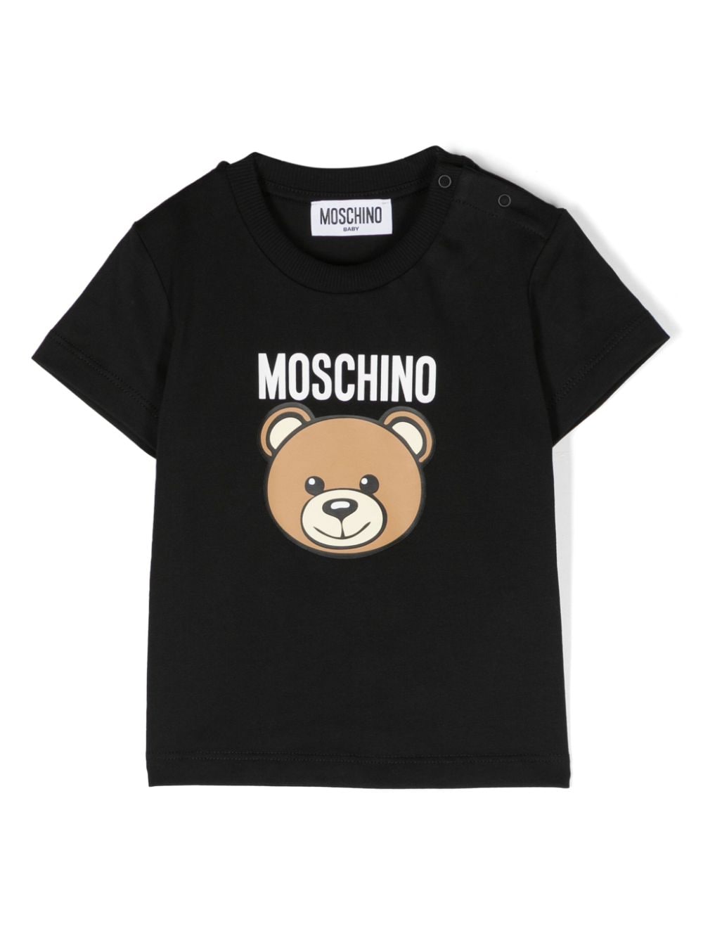 Moschino Babies' Teddy Bear Cotton T-shirt In Black