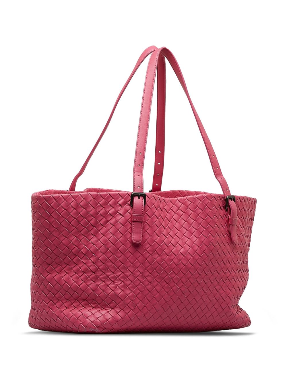 Pre-owned Bottega Veneta 2012-2022 Medium Intrecciato Cesta Tote Bag In Pink