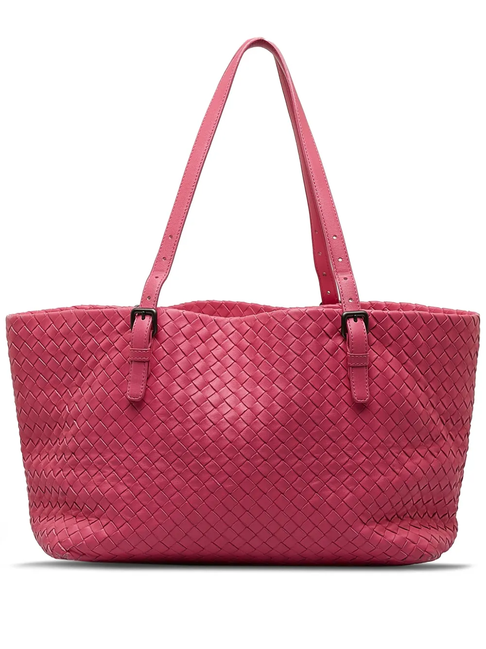 Pre-owned Bottega Veneta 2012-2022 Medium Intrecciato Cesta Tote Bag In Pink