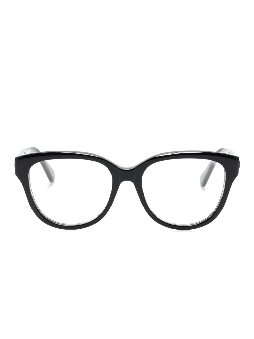 Chloé Logo-embossed Square-frame Glasses In Schwarz