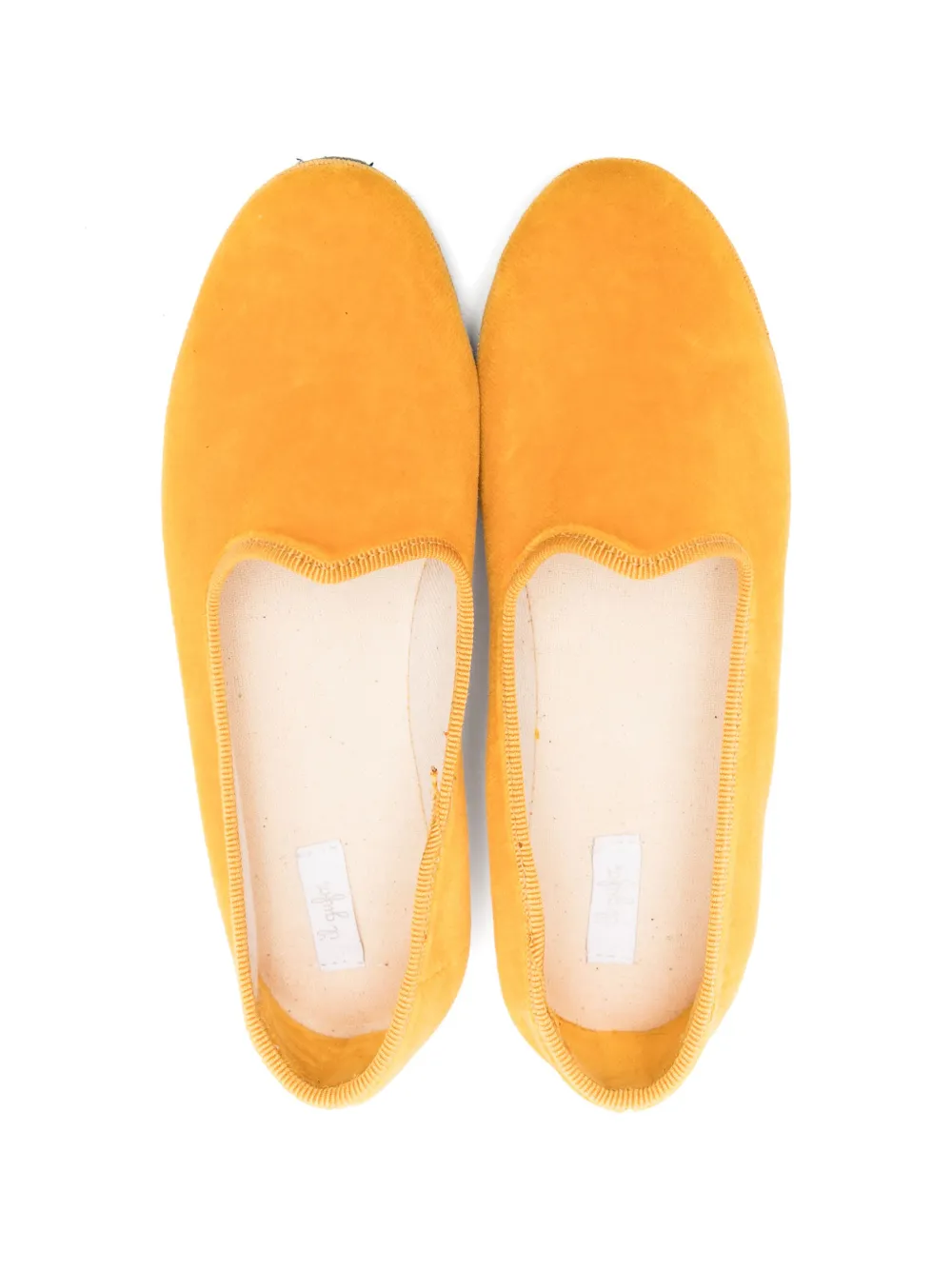 Shop Il Gufo Almond-toe Suede Slippers In Yellow