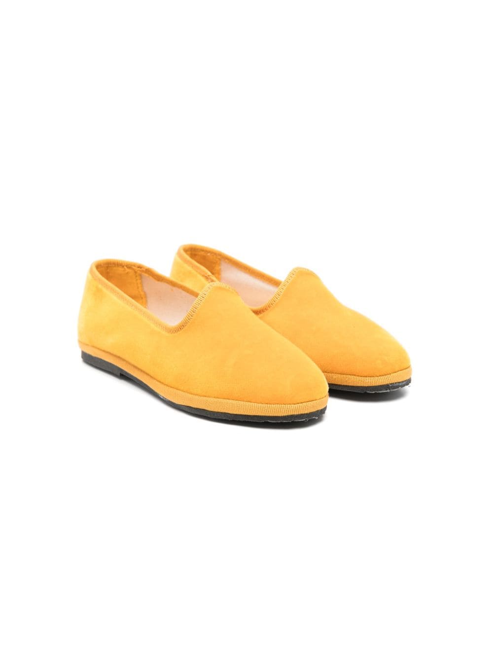 Shop Il Gufo Almond-toe Suede Slippers In Yellow