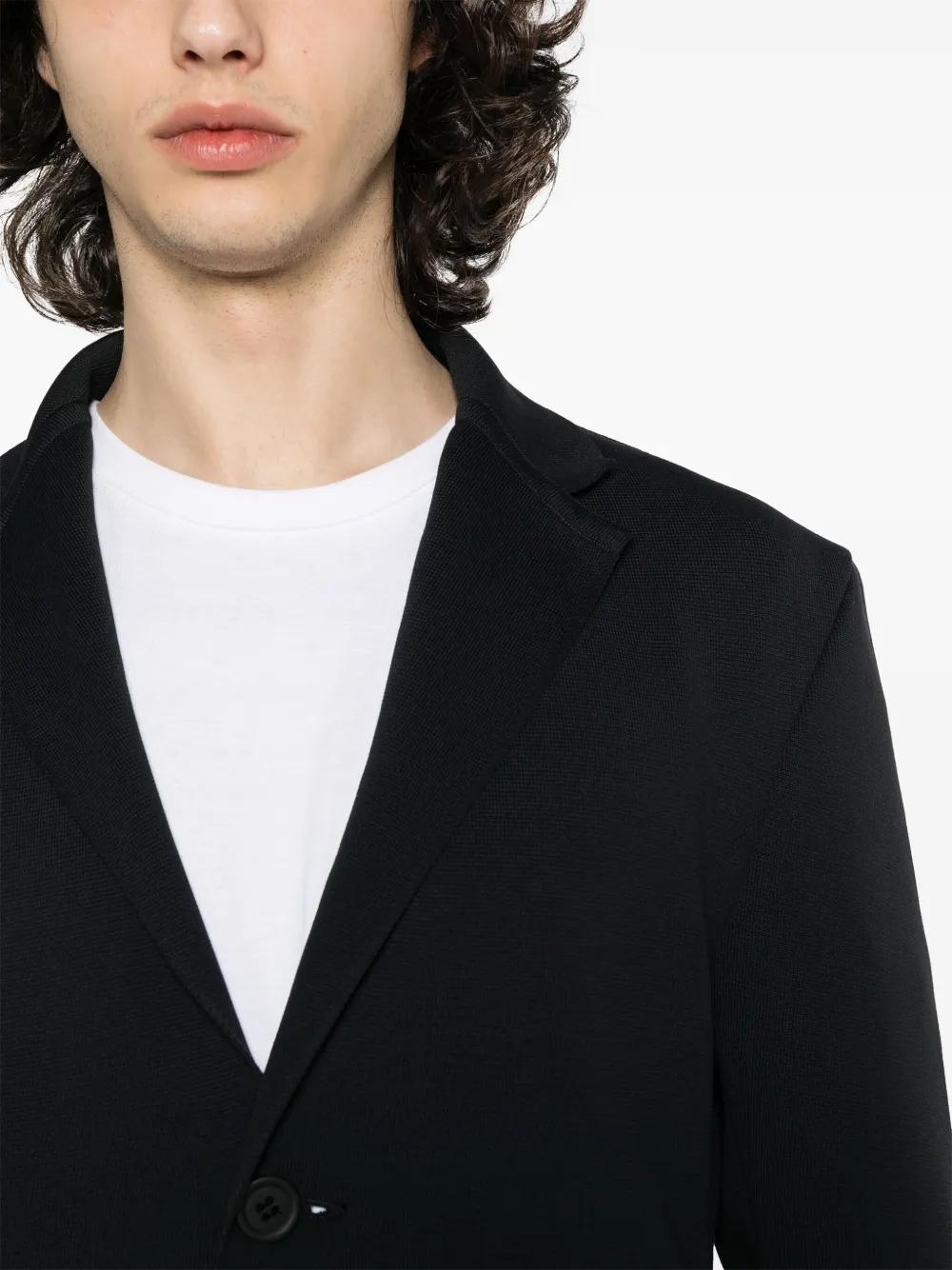 Shop Cfcl Piqué Single-breasted Blazer In Black