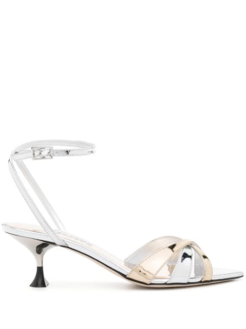 3juin Kyara Gala 50mm metallic sandals