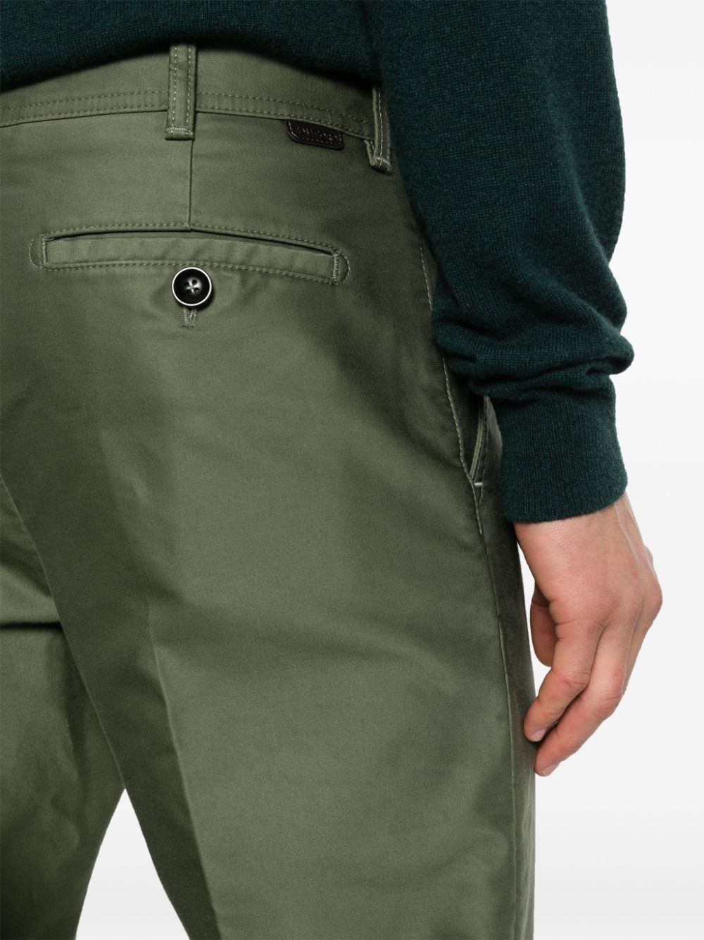 Shop Tom Ford Twill Cotton Trousers In Green