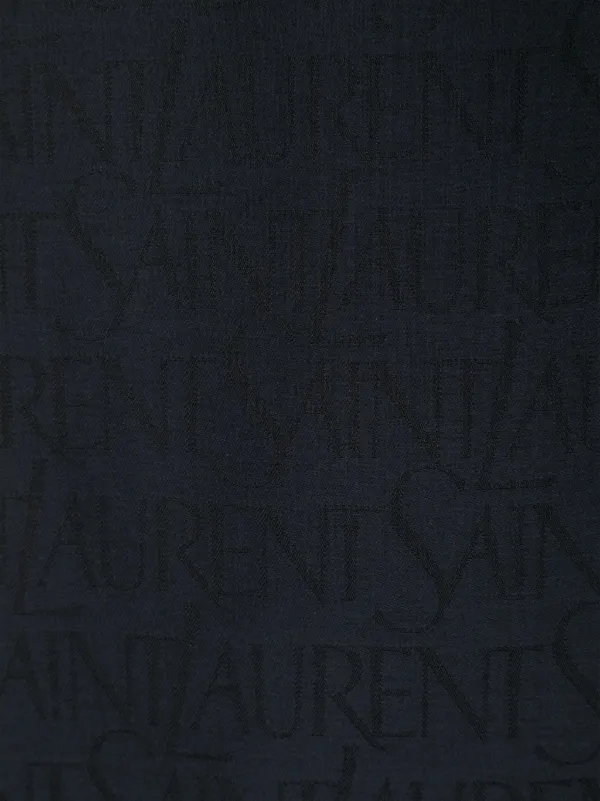 【Saint Laurent】ロゴジャカードスカーフ Saint Laurent ロゴジャカード スカーフ | ブラック | FARFETCH JP