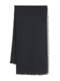 Saint Laurent logo-jacquard scarf - Blue