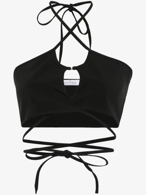Rokh crossover-straps cropped top