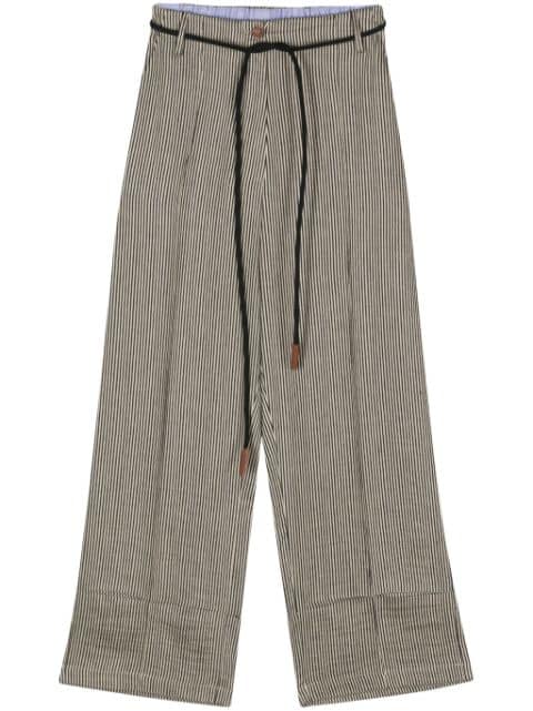 Alysi stripe-pattern high-waisted trousers
