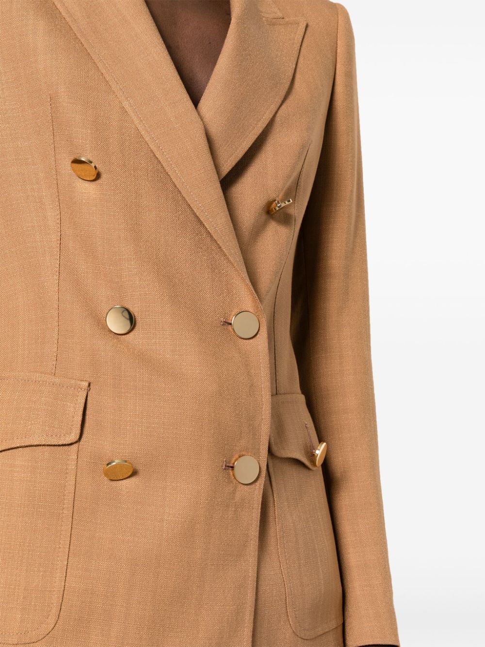 Shop Tagliatore Double-breasted Blazer In Brown