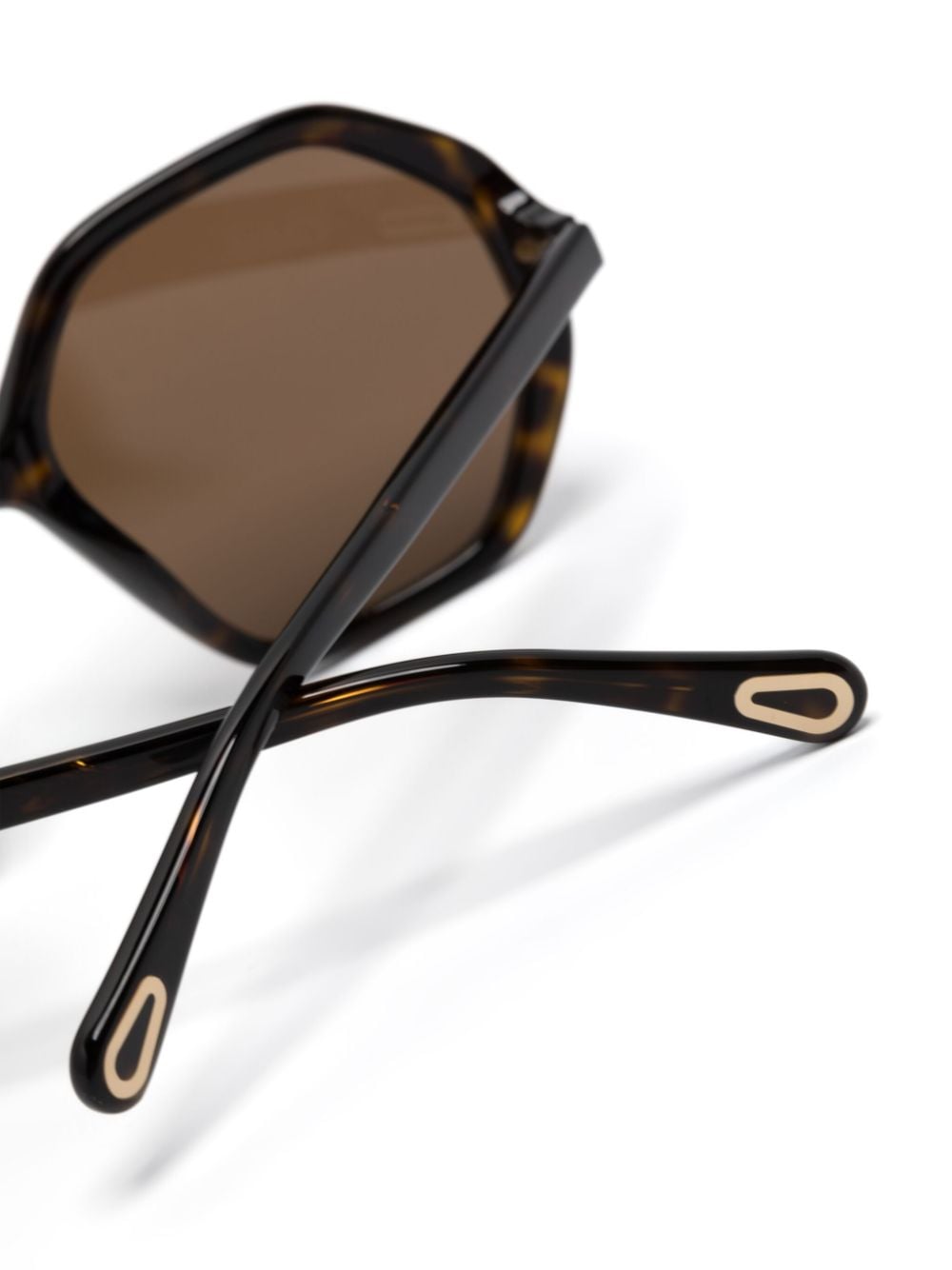 Shop Chloé Cc0004s Geometric-frame Sunglasses In 褐色
