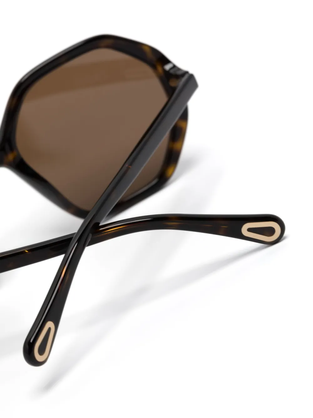Chloé Cc0004s Geometric-frame Sunglasses In 褐色