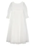 AMAYA diamond-pattern tulle dress - White