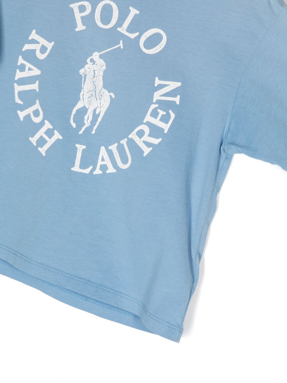 Shop Ralph Lauren Big Pony-print Cotton T-shirt In Blue