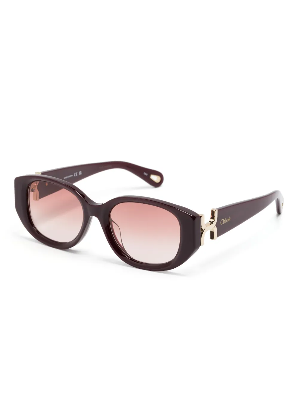 Chloé Eyewear Marcie zonnebril met ovaal montuur Rood