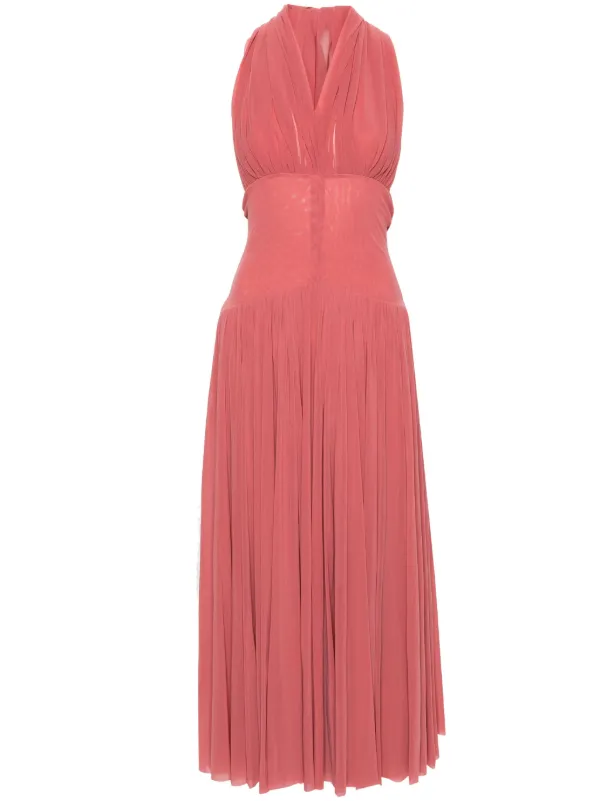 Philosophy Di Lorenzo Serafini Halterneck Mesh Maxi Dress Farfetch