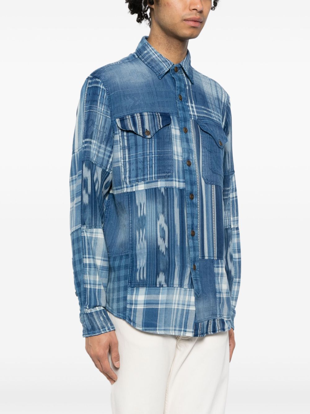 Polo Ralph Lauren patchwork long-sleeve shirt Men