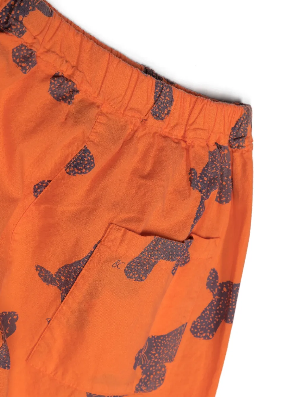 Shop Bobo Choses Big Cat Cotton Trousers In Orange