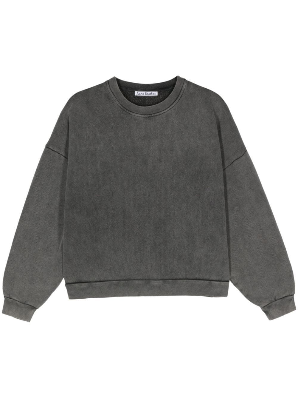 Acne Studios Logo-tag Cotton Sweatshirt In Grey