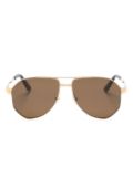 Cartier Eyewear Santos de Cartier pilot-frame sunglasses - Gold