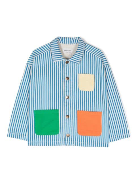 Bobo Choses patchwork striped shirt jacket