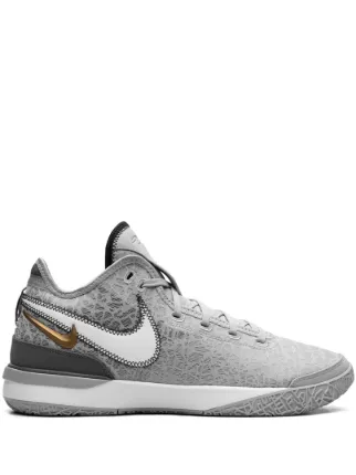 grey and gold basketball shoes