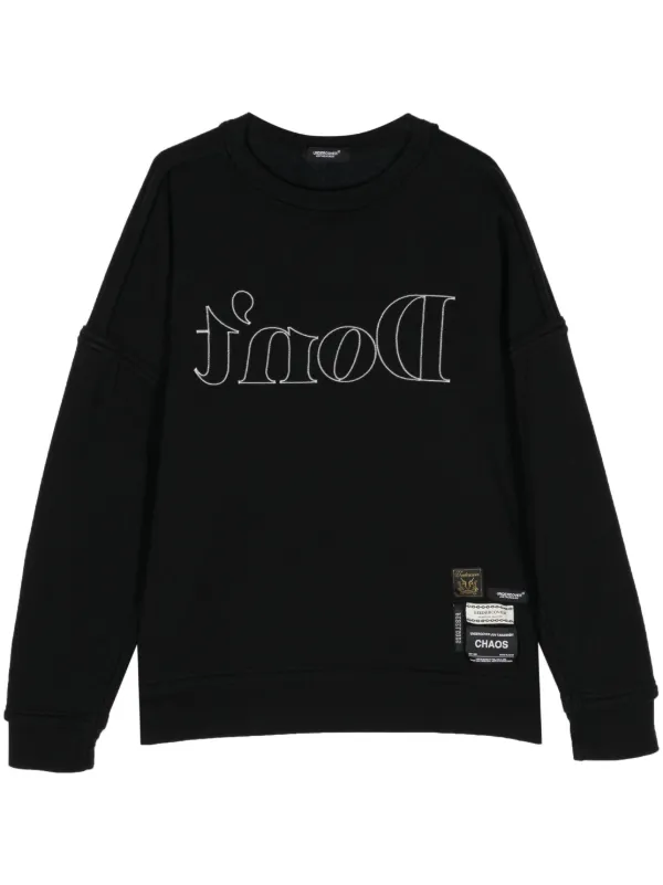 Undercover slogan-embroidered drop-shoulder Sweatshirt Black