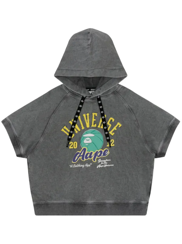 Bape hoodie gray top
