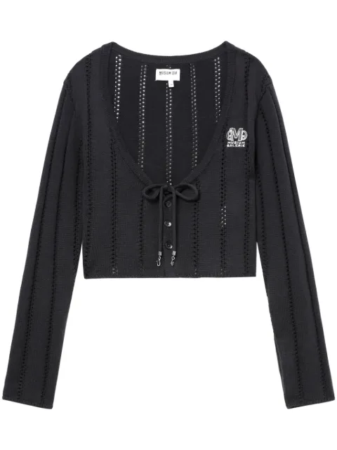 Musium Div. logo-embroidered cropped cardigan