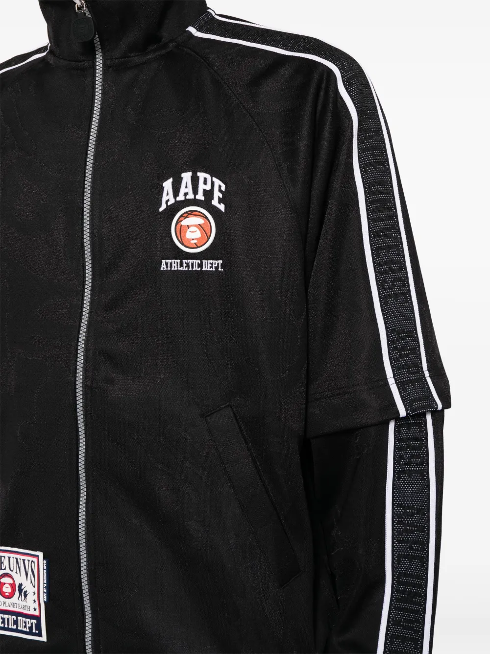 Shop Aape By A Bathing Ape Detachable-sleeve Sports Jacket In 黑色