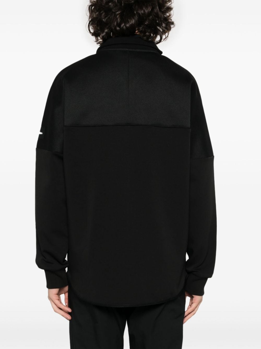 Shop Calvin Klein Logo-patch Zip-up Sweatshirt In Black