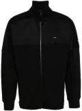 Calvin Klein logo-patch zip-up sweatshirt - BEH CK BLACK