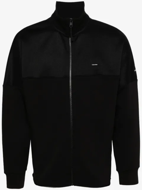 Calvin Klein logo-patch zip-up sweatshirt