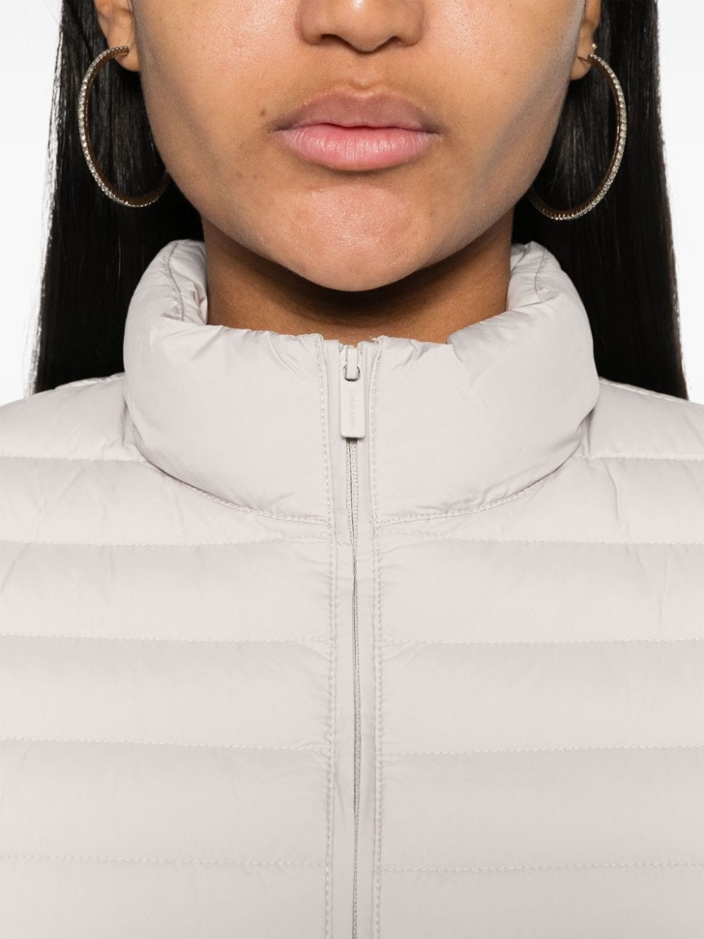 Shop Calvin Klein Lightweight Puffer Jacket In Neutrals