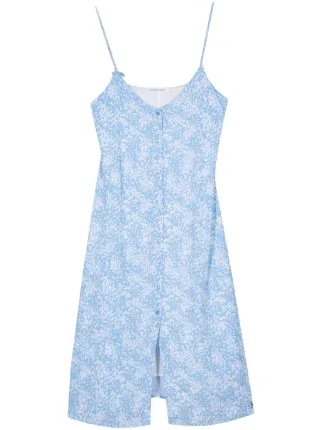calvin klein floral print midi dress Calvin Klein Floral Midi Dress Size 2 Beige Blue NWT Sleeveless