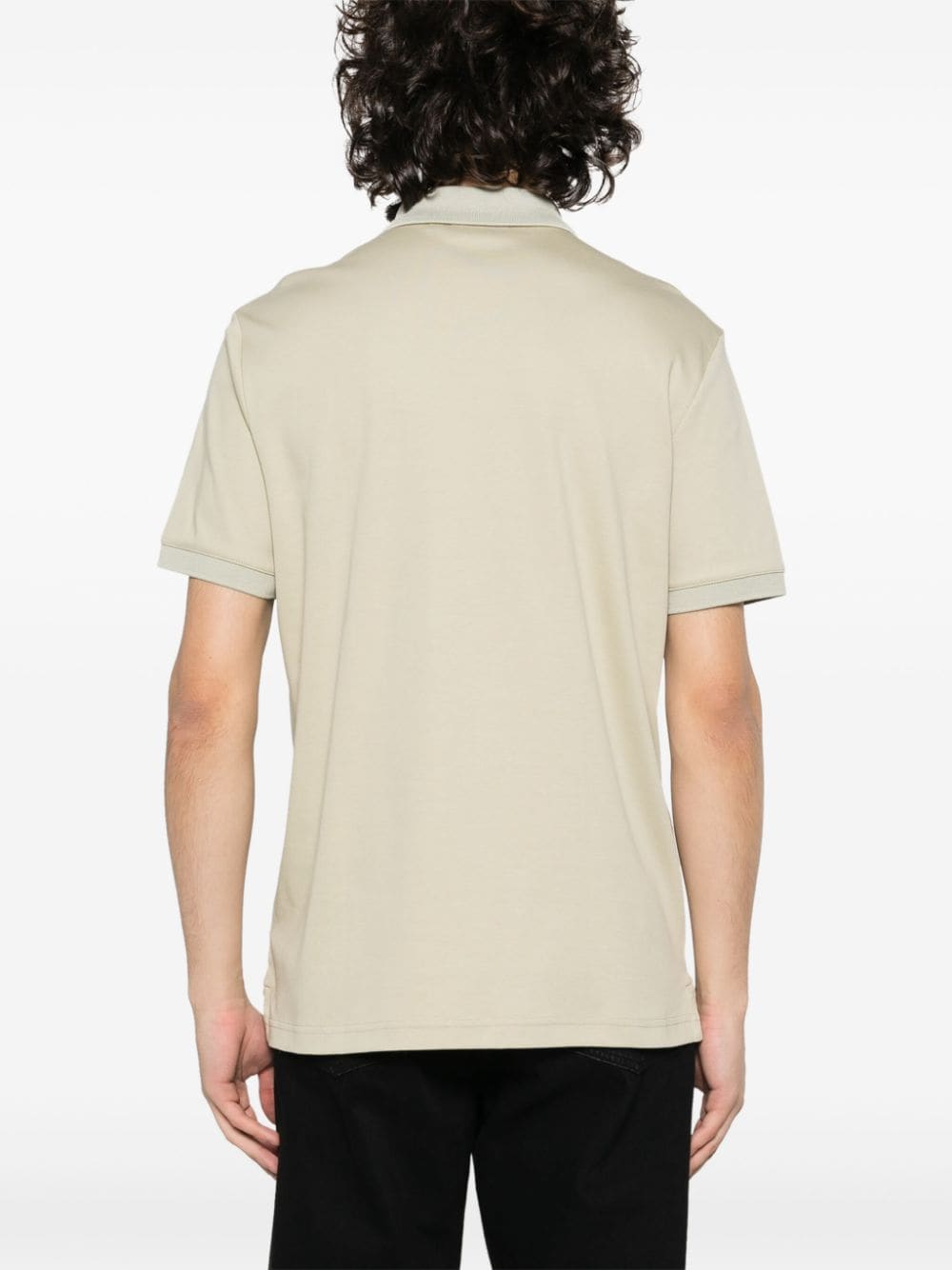 Shop Calvin Klein Logo-patch Cotton Polo Shirt In Green