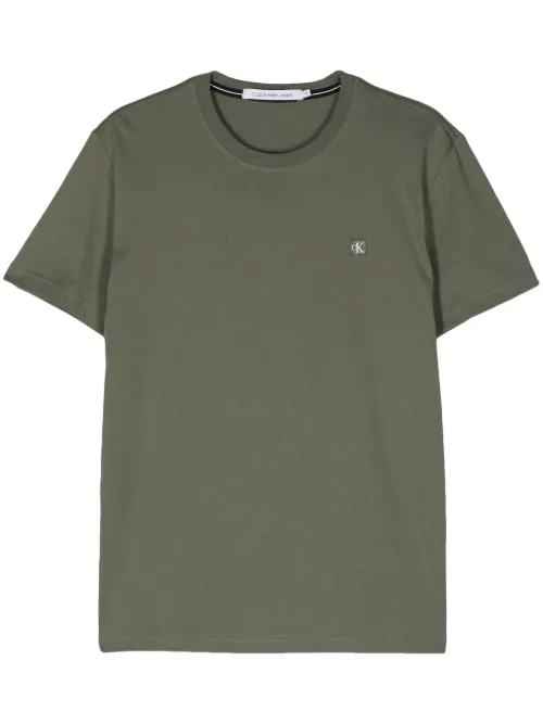 T-shirt en coton à patch logo - Calvin Klein Jeans - Modalova