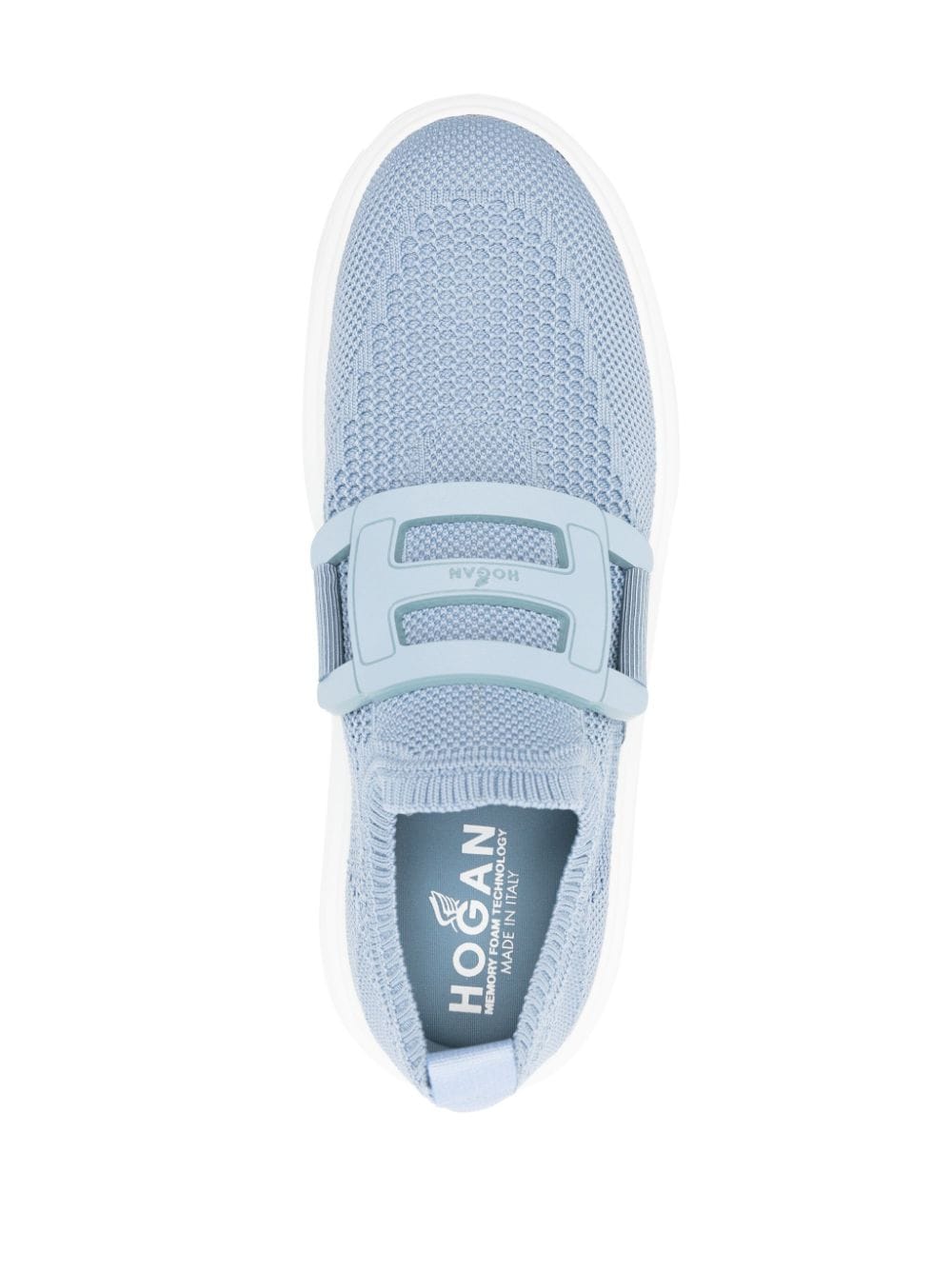 Shop Hogan Logo-appliqué Sock-style Sneakers In Blue