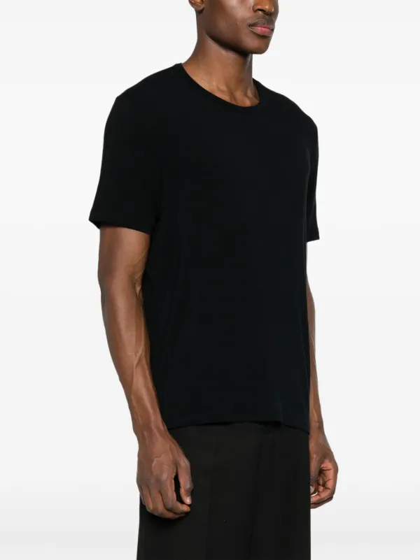 Saint Laurent crew-neck Ribbed T-shirt | Black | FARFETCH